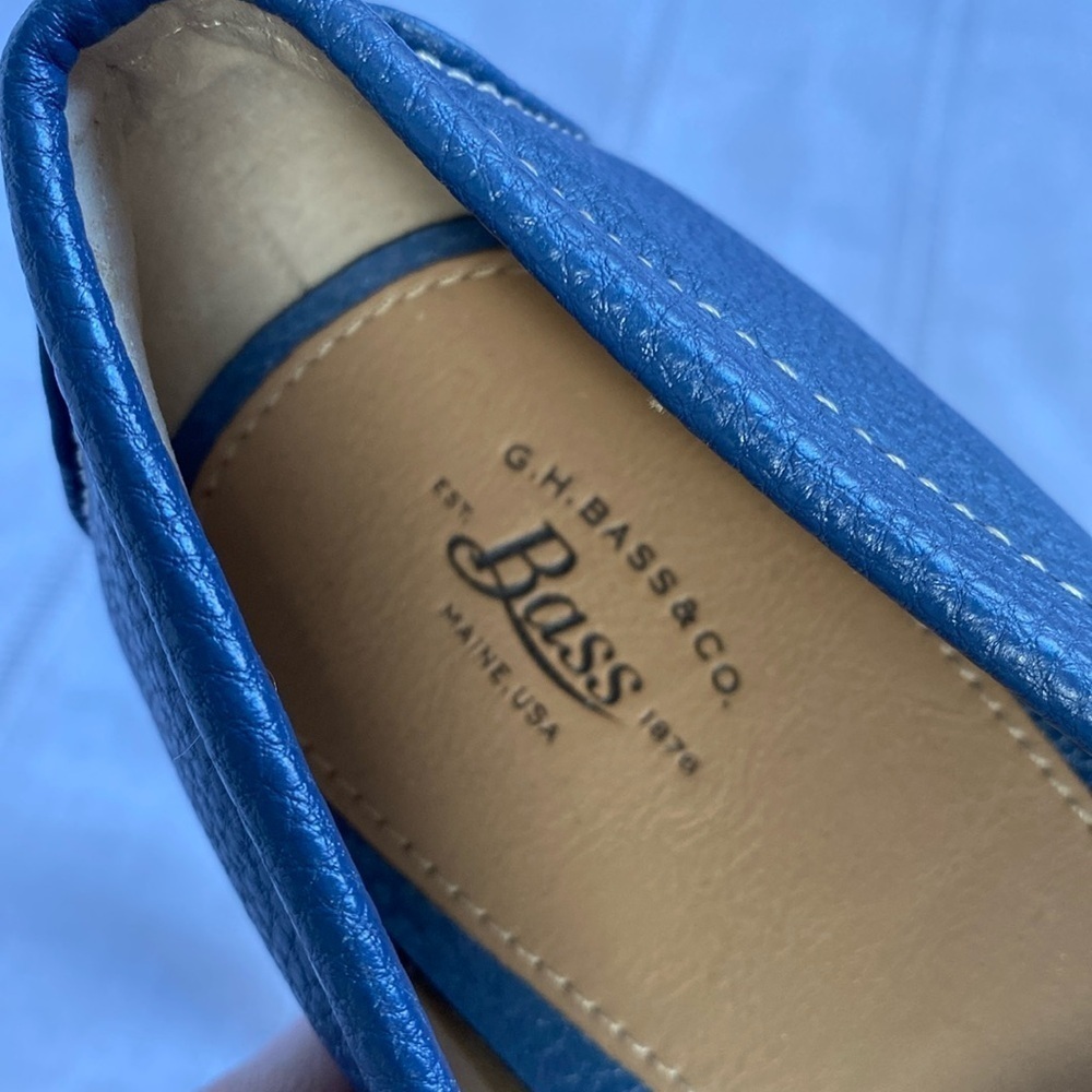 Bass “Betsy” cobalt blue buckled loafers. - Picture 7 of 11